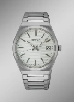 Herren SEIKO Quarz-Herrenuhr mit Edelstahlbandgehäuse