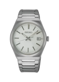 Herren SEIKO Quarz-Herrenuhr mit Edelstahlbandgehäuse
