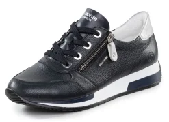 Damen Remonte Schnür-Sneaker mit silberfarben schimmerndem Kontrast-Besatz