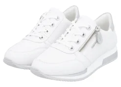 Damen Remonte Schnür-Sneaker mit silberfarben schimmerndem Kontrast-Besatz