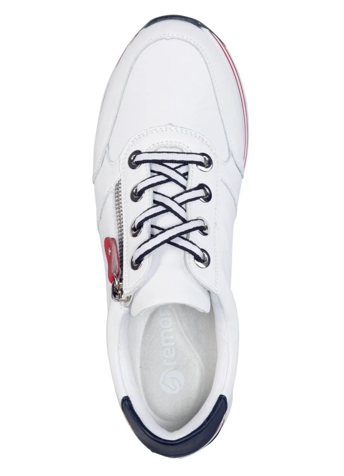 Damen Remonte Sneaker aus beschichtetem Leder mit Textilbesatz