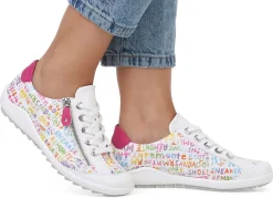 Damen Remonte Sneaker aus beschichtetem, frech bedrucktem Leder