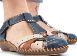 Damen Rieker , leichte Damen-Sandalen, Weite G, mit Klettverschluss