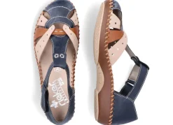 Damen Rieker , leichte Damen-Sandalen, Weite G, mit Klettverschluss