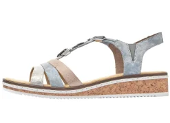 Damen Rieker , modische Damen-Sandalen, mit Gummizug