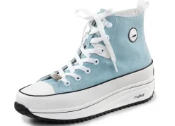 Damen Rieker Schnür-Bootie in Leo-Print oder Denim-Style