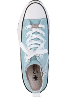 Damen Rieker Schnür-Bootie in Leo-Print oder Denim-Style