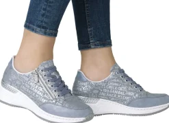 Damen Rieker Schnür-Sneaker aus bedrucktem Synthetikmaterial