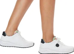 Damen Rieker , stylische Damen-Sneaker, Weite H, mit herausnehmbarem Fußbett