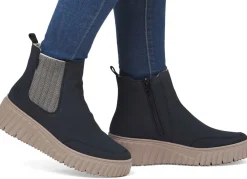 Damen Rieker , trendige Damen-Boots, Winterschuhe, mit herausnehmbarem Fußbett
