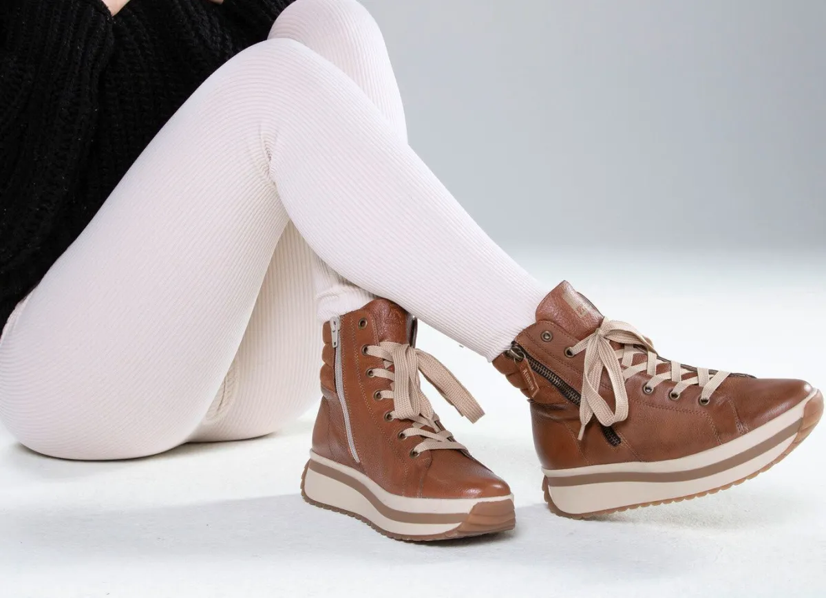 Damen Rieker , trendige Damen-Boots, Winterschuhe, mit herausnehmbarem Fußbett