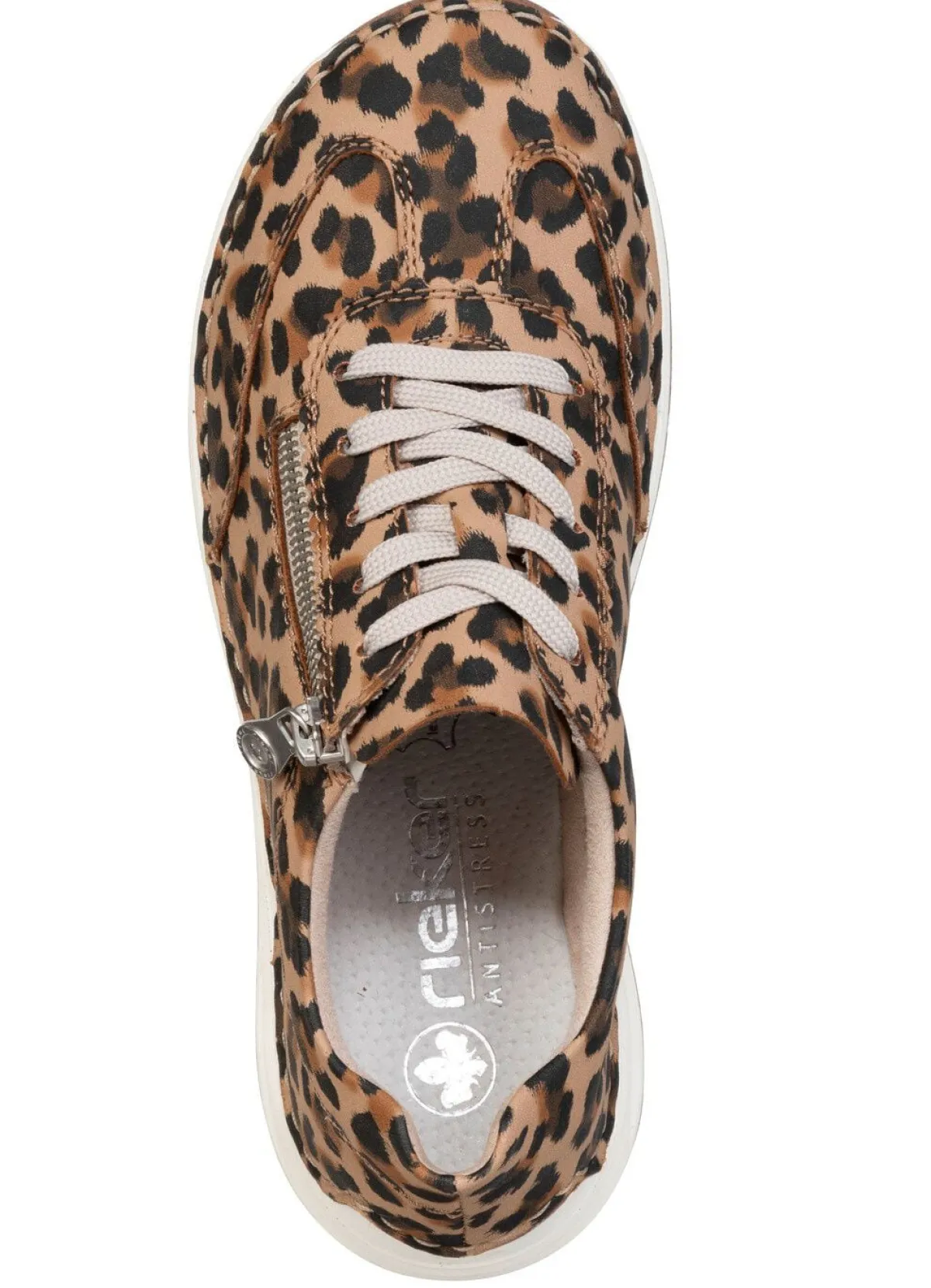 Damen Rieker , trendige Damen-Sneaker, mit Reißverschluss
