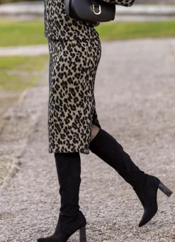 Damen BADER Rock in Strick-Optik