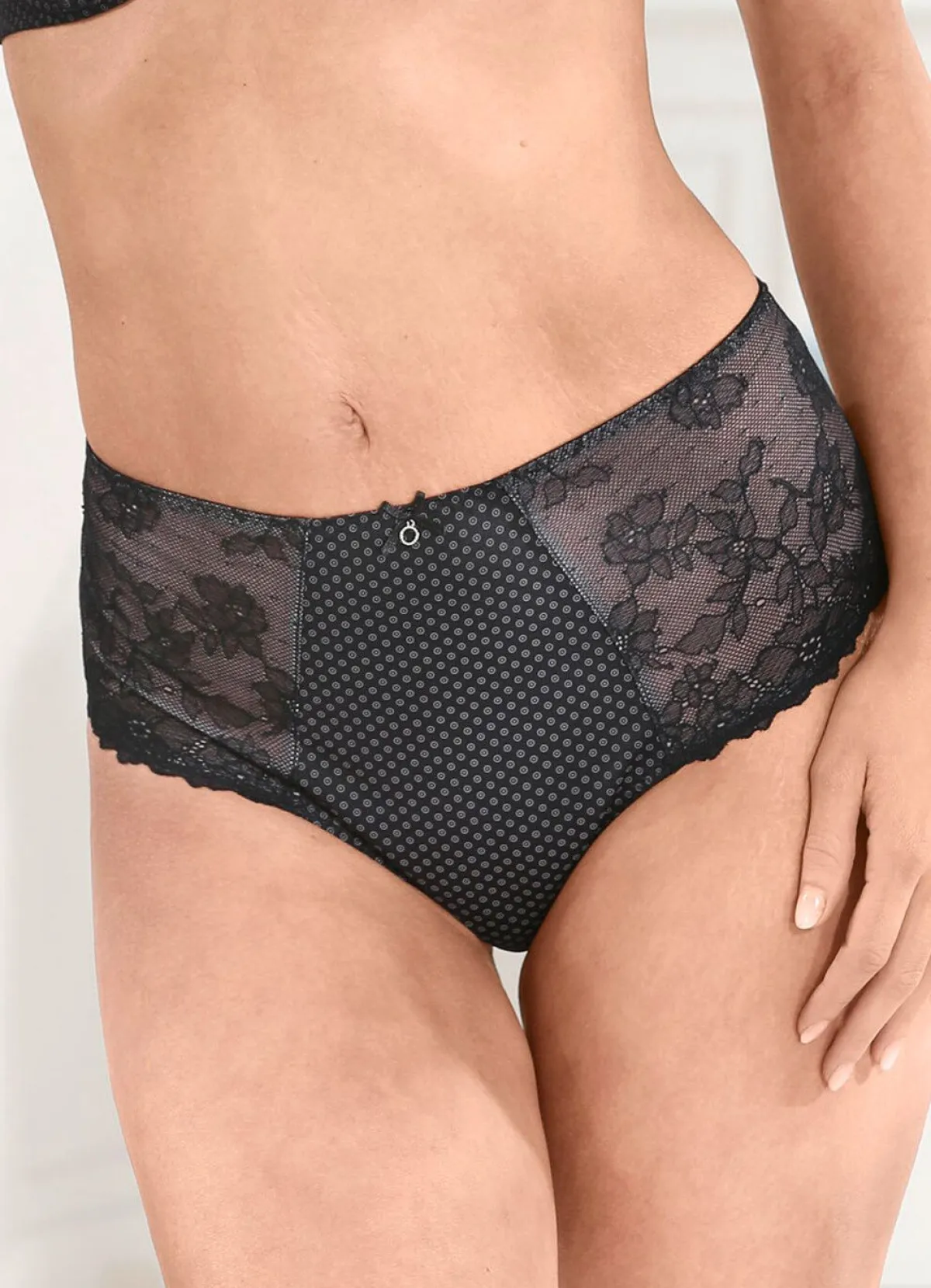 Damen ROSA FAIA Slip mit elastischen Spitzeneinsätzen