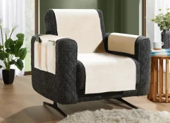 BADER Samtweiche Sessel- und Sofaschoner mit Anti-Rutsch-Rückseite