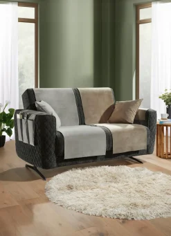 BADER Samtweiche Sessel- und Sofaschoner mit Anti-Rutsch-Rückseite