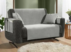 BADER Samtweiche Sessel- und Sofaschoner mit Anti-Rutsch-Rückseite