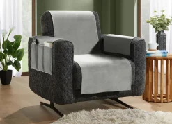 BADER Samtweiche Sessel- und Sofaschoner mit Anti-Rutsch-Rückseite