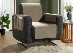 BADER Samtweiche Sessel- und Sofaschoner mit Anti-Rutsch-Rückseite