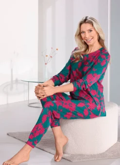 Damen PASTUNETTE Schlafanzug mit Bündchenabschlüssen
