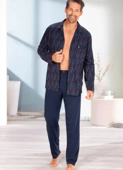 Herren PASTUNETTE FOR MEN Schlafanzug von mit durchgeknöpftem Oberteil