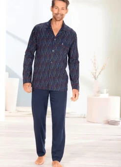 Herren PASTUNETTE FOR MEN Schlafanzug von mit durchgeknöpftem Oberteil