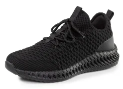 Herren BADER Schnür-Sneaker aus strukturiertem Textilmaterial