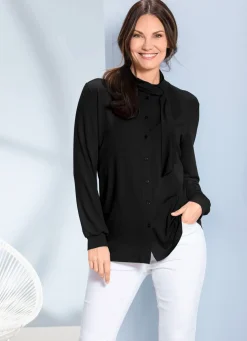 Damen BADER Shirtbluse mit durchgender Knopfleiste in 2 Farben