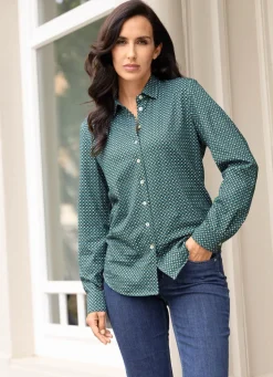 Damen Tizia Shirtbluse mit Minimal -Dessin