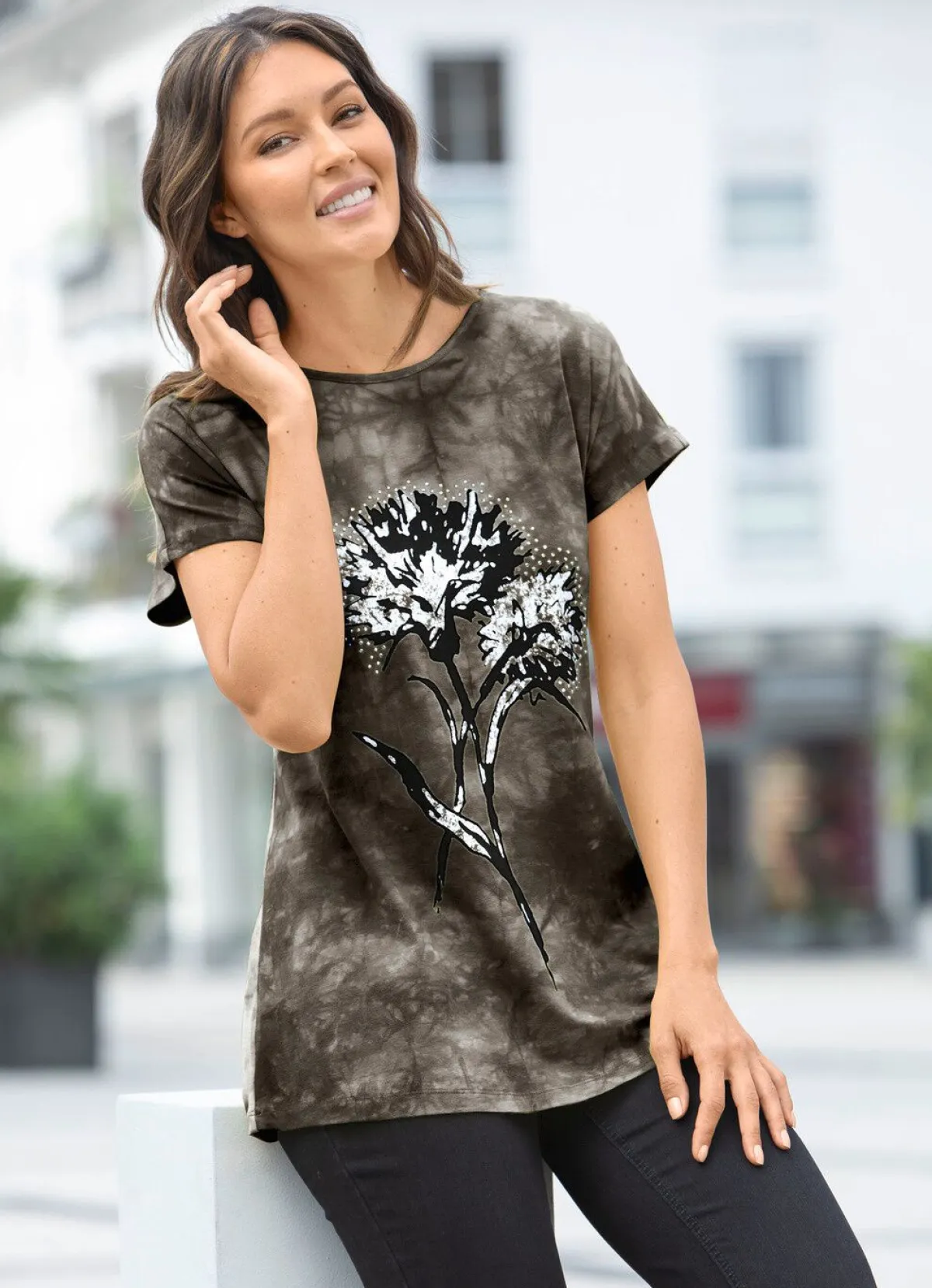 Damen BADER Shirt in Batik-Optik in 2 Farben