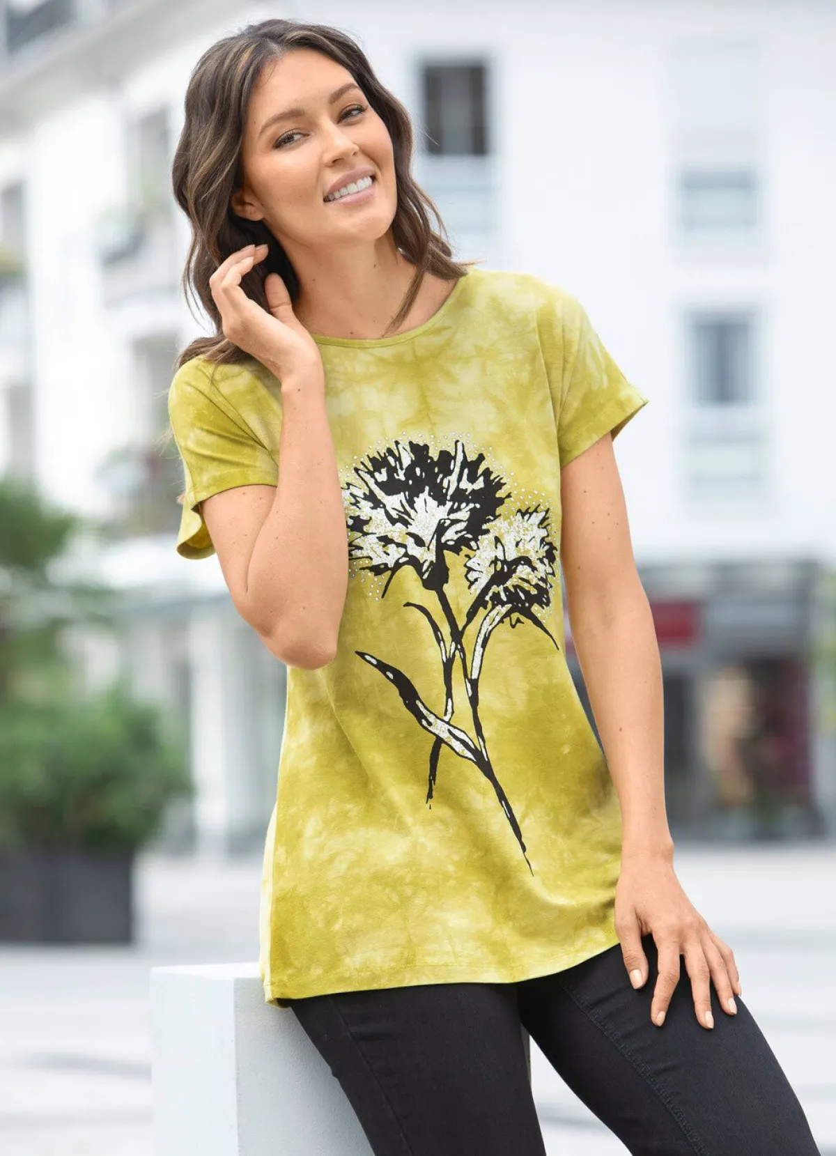 Damen BADER Shirt in Batik-Optik in 2 Farben
