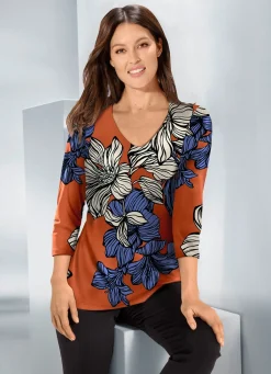 Damen KLAUS MODELLE MADE IN GERMANY Shirt mit abgerundetem V-Ausschnitt