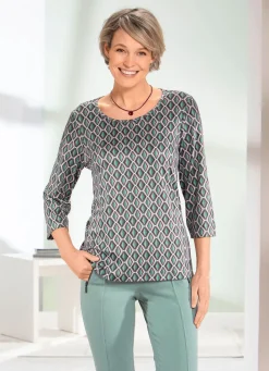 Damen BADER Shirt mit Allover-Druck in 2 Farben