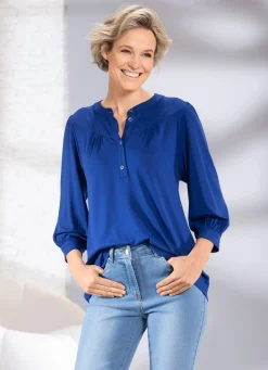 Damen BADER Shirt mit kurzer Knopfleiste in 2 Farben