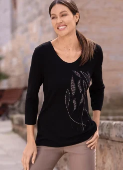 Damen Schlaf Stil Shirt mit 3/4-langen Ärmeln