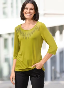 Damen BADER Shirt mit Plättchenzier in 2 Farben