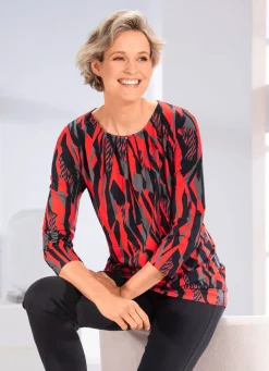Damen BADER Shirt mit Schlingenknopfverschluss