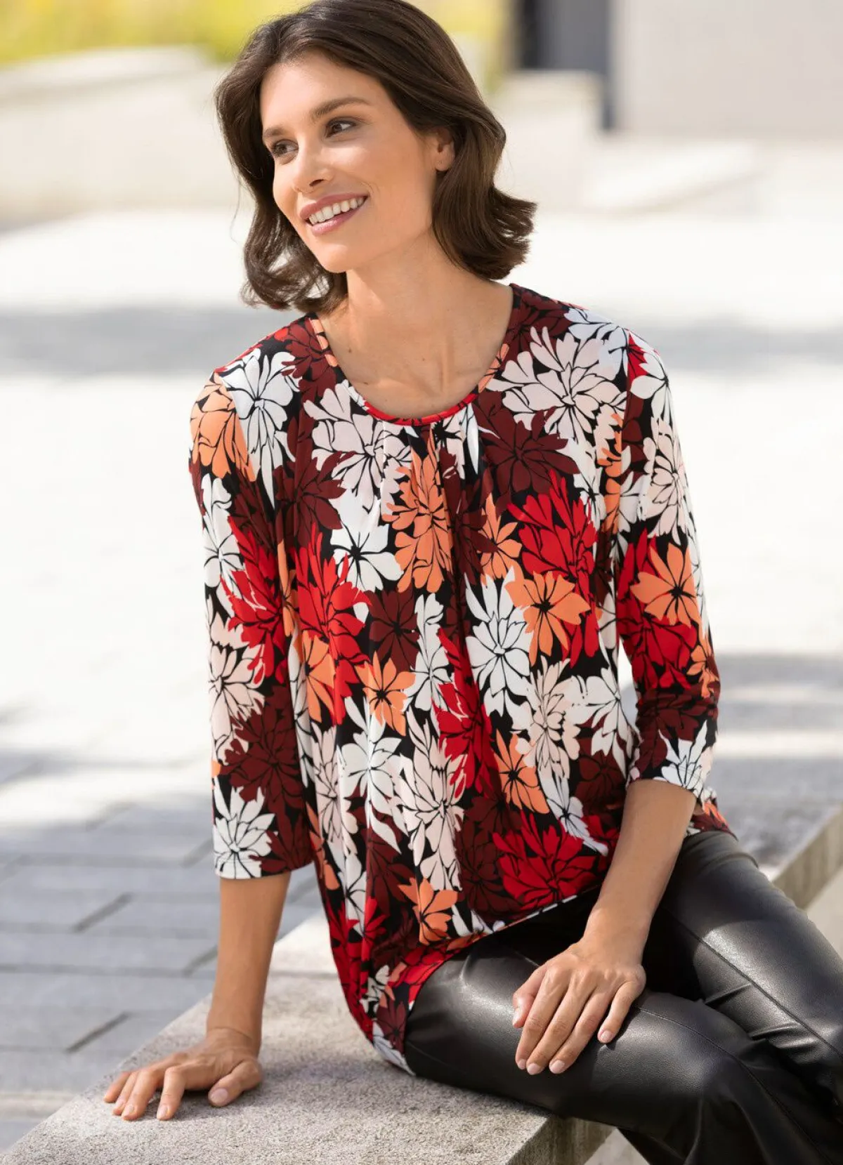 Damen BADER Shirt mit schöner Fältelung in 2 Farben