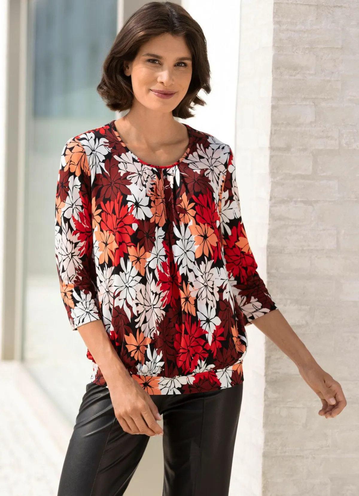 Damen BADER Shirt mit schöner Fältelung in 2 Farben