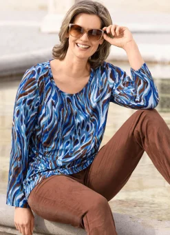 Damen BADER Shirt mit Strasszier im Vorderteil