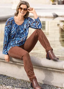 Damen BADER Shirt mit Strasszier im Vorderteil
