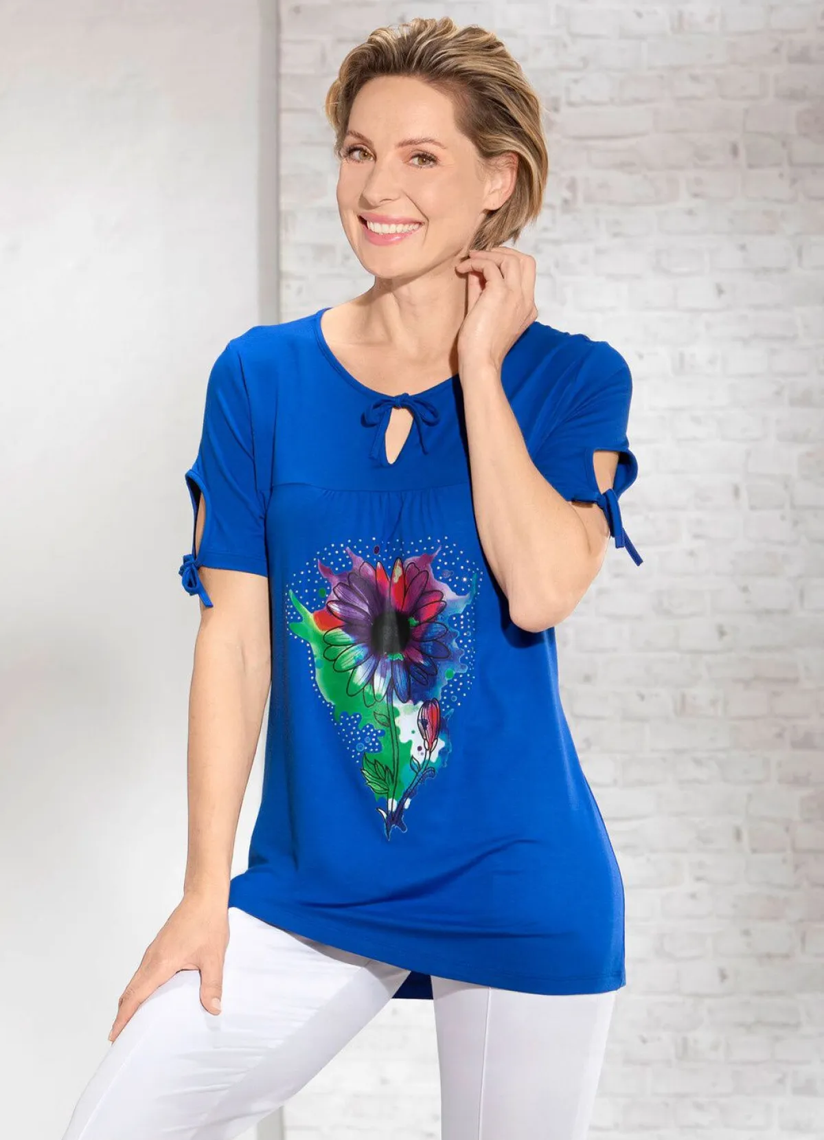 Damen BADER Shirt mit V-Schlitz