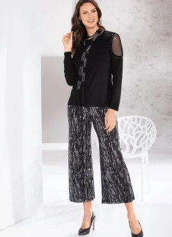 Damen BADER Shirt-Tunika mit Netz-Einsatz