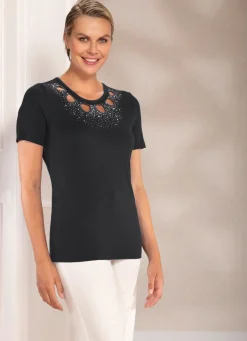 Damen BADER Shirt-Tunika mit Strasssteinen