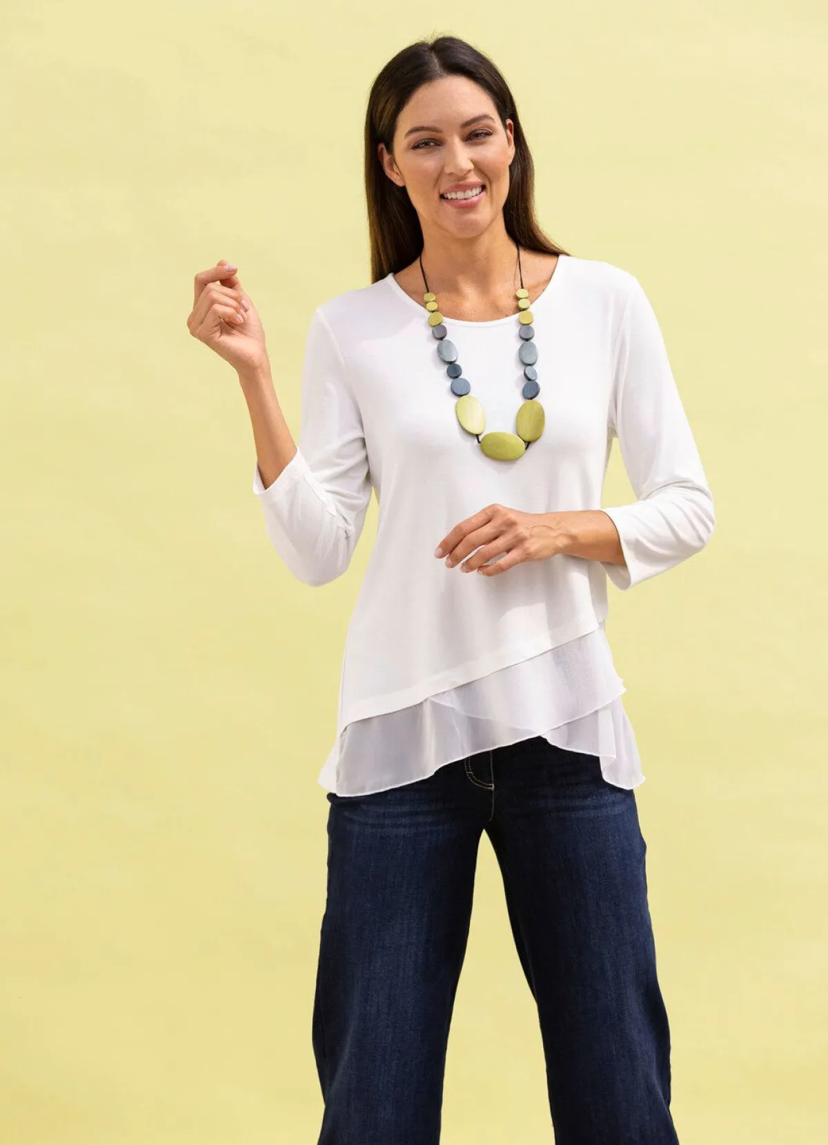 Damen laurakent Shirt-Tunika mit Stufen-Volants