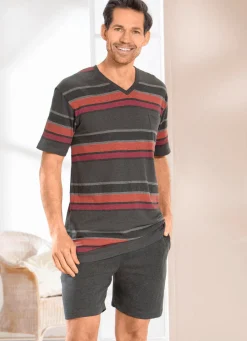 Herren BADER Shorty mit V-Ausschnitt und Ringeldessin