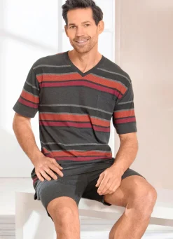 Herren BADER Shorty mit V-Ausschnitt und Ringeldessin