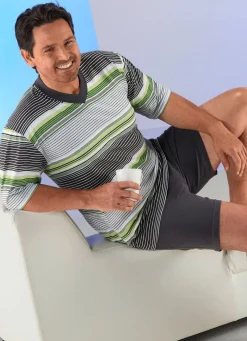 Herren BADER Shorty mit V-Ausschnitt und Ringeldessin