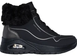 Damen Skechers , gefütterte Damen-Boots, Winterschuhe, mit flauschigem Plüschkragen