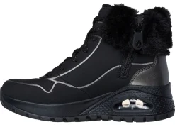 Damen Skechers , gefütterte Damen-Boots, Winterschuhe, mit flauschigem Plüschkragen